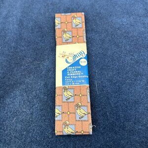 Vintage Offray Cut Edge Creative Craft Ribbon Country Goose Duck 10 ft x 1-7/16"
